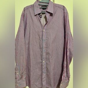 Classic Micheal Kors red and blue Striped Men's Shirt. Size L, good condition!